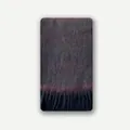 Dunkelgrau-lila Wollschalmischung mit rotbraunem Farbverlauf und schwarzen Quasten - 215x27cm / Rot & Schwarz