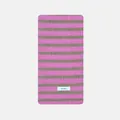 Soft 100% wool scarf featuring pink and taupe stripes with a premium knit texture - 160x20cm / Pink Camel