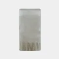 Écharpe douce en laine mélangée blanc crème pour femme avec détails de franges denses - 220x26cm / Blanc
