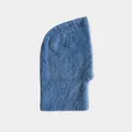 Blue faux fur balaclava winter hood for men and women with soft plush texture - 38x20cm / Blue
