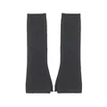 Minimalist dark grey wool blend ribbed knit leg warmers in a Y2K aesthetic style - 45x11cm / Gray