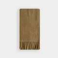 Schal aus Mohair-Wollmischung in Dunkelbeige mit klassischen Fransen für den Winter - Khaki / 210x26cm