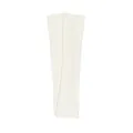 Minimalist white knitted yoga leg warmers with vertical ribbed texture and elastic cuffs - 50x9cm / White