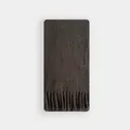 Dunkelbrauner Wollschal mit weicher Mohair-Struktur und dekorativen langen Fransen - Anthrazit / 210x26cm