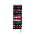 Sciarpa spessa in maglia Fair Isle con motivi geometrici e dettagli di frange rosse - 180x15cm / Rosso