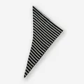 Écharpe triangle en laine à rayures noires et blanches classiques pour femmes - 110x40cm / Noir et Blanc