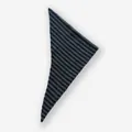 Écharpe triangle en maille rayée gris foncé et noir en mélange de laine doux et chaud - 110x40cm / Gris clair