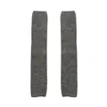 Gray wool blend ribbed knit leg warmers with thumb holes for yoga and ballet - 45x9cm / Light Gray