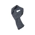 Solid charcoal grey wool blend cable knit scarf with thick ribbed texture for winter - 200x10cm / Gray