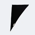 Classic black 100% wool knitted triangular shawl with detailed material label - 110x37cm / Black