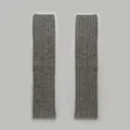 Grey ribbed wool blend leg warmers for women in a stylish knit y2k fashion style - 48x10cm / Light Gray