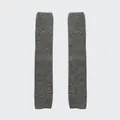 Calentadores gris oscuro de mezcla de lana con tejido de punto acanalado y agujero para pulgar - 45x9cm / Gris claro