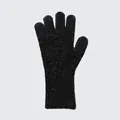 Dark grey knitted wool blend gloves with ribbed cuffs and touchscreen compatibility - 28x8cm / Dark Gray
