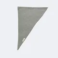 Grey 100% wool knitted triangle scarf with textured wool finish and product label - 110x37cm / Light Gray