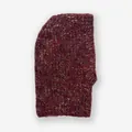 Passamontagna in misto lana bordeaux a maglia con puntini colorati e trama a coste - 40x21cm / Rosso