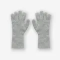 Graue Strickhandschuhe aus Wollmischung mit Pailletten und Touchscreen-Funktion - Einheitsgröße / Weiß