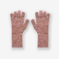 Touchscreen-Strickhandschuhe aus Wollmischung mit Pailletten in Altrosa für Damen - Einheitsgröße / Rosa