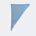 Sky blue 100% wool knitted triangular scarf with authentic material composition label - 110x37cm / Light Blue