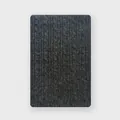 Dark charcoal grey wool blend scarf featuring fine vertical rib knit texture and soft feel - Dark Gray