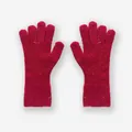 Rote Wollstrickhandschuhe mit goldenen Pailletten und Rippbündchen für Damen - Einheitsgröße / Rot