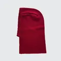 Dunkelrote Balaclava aus 100% Wolle mit Rippstrick-Details für Winterwärme - 40x25cm / Rot