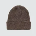 Soft dark brown yak wool blend knit beanie hat for men and women in winter style - 23x25cm / Brown