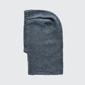 Dunkelgraue Sturmhaube aus 100 % Wolle mit Rippstrick-Details für Damen und Herren - 40x25cm / Dunkelgrau