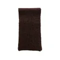 Thick solid dark coffee wool blend knit scarf with a textured ribbed feel for winter - 200x25cm / Brown