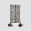 Sciarpa grigia in misto lana Fair Isle con motivi a fiocchi e spesse nappe - 160x20cm / Beige