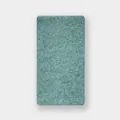 Bufanda de punto de lana mezcla azul y gris con textura acanalada de invierno - Verde Lago