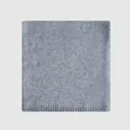 Weicher melierter grauer Schal aus 100% Schafwolle mit hochwertigem Rippenrand - 180x40cm / Hellgrau
