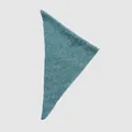 Blue-green wool blend ribbed knit triangle scarf for women in soft morandi tones - 100x42cm / Aqua Green