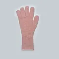 Pink pure wool knit touchscreen gloves for women with warm ribbed cuff finish - Pink