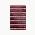 Scaldacollo unisex in misto lana a righe colorate con trama a costine in rilievo - 30x20cm / Rosso (Righe Rosso/Nero/Viola/Verde)