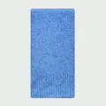 Weicher himmelblauer Wollstrickschal mit flauschiger Textur und geripptem Saumdetail - 160x20cm / Blau