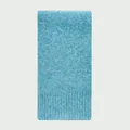 Soft sky blue wool blend knitted scarf with classic ribbed edges for winter - 160x20cm / Lake Blue