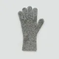 Guanti in misto lana grigio melange per touch screen con calda trama in pelo di coniglio - Taglia unica / Grigio chiaro