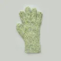Grobstrickhandschuhe aus Wollmischung in Hellgrün-Gelb mit gerippten Bündchen - Einheitsgröße / Grün