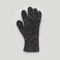 Dunkelgraue Strickhandschuhe aus Wollmischung mit flauschiger Textur für Damen im Winter - Einheitsgröße / Dunkelgrau
