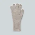 Oatmeal knit touch screen gloves for women with cozy wool blend and ribbed cuffs - Beige
