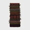 Bufanda de lana mezcla con diseño Fair Isle y flecos vintage en tonos tierra - 190x18cm / Rojo Púrpura