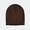 Berretto in lana australiana marrone scuro, maglia fine senza cuciture per inverno - 23x26cm / Marrone