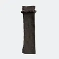 Koffiebruine gebreide beenwarmers van wolmix met stijlvolle ruches aan de randen - 40x11cm / Bruin