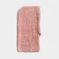 Rosa Balaclava aus Wollmischung mit weichem Lockenstrick für Damen im Winter-Look - 42x22cm / Rosa