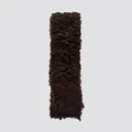 Écharpe en laine bouclée marron foncé avec texture mouton douce pour l'hiver - 170x10cm / Marron Foncé
