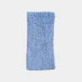 Sciarpa in maglia di lana mista azzurro chiaro con morbida trama riccia invernale - Blu