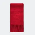 Dicker Wollmischschal in Rot mit Fransen für winterliche Wärme in Uni-Farbe - 220x26cm / Rot