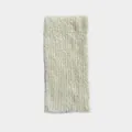 Soft cream white wool blend knit scarf with fluffy texture for winter fashion style - 160x18cm / Milk White