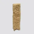 Chic light camel wool-textured scarf with curly fleece material in a minimalist style - 170x10cm / Milky Yellow