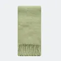 Dikke wollen sjaal met franjes in licht mintgroen, zachte geborstelde textuur voor dames - 220x26cm / Matcha Groen